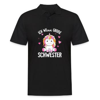 Ich werde große Schwester Kinder - Männer Poloshirt - Schwarz - Vorne - Kai (181cm)
