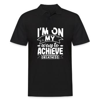I'm on my way to achieve greatness - Men's Polo Shirt - black - Front - Kai (181cm)