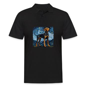 Black and Tan Coonhound Van gogh nuit étoilée - Polo Homme - noir - Devant - Kai (181cm)