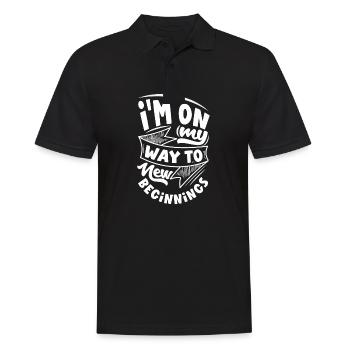 I'm on My Way to New Beginnings - Men's Polo Shirt - black - Front - Kai (181cm)