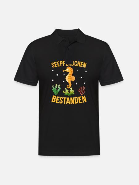 Seepferdchen bestanden - Männer Poloshirt - Schwarz