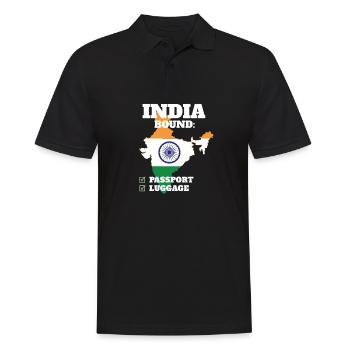India Bound Country Travel Indian Flag Vacation - Männer Poloshirt - Schwarz - Vorne - Kai (181cm)