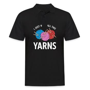 Crochet Je veux juste tous ces fils - Polo Homme - noir - Devant - Kai (181cm)