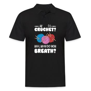Pourquoi je crochete euh, pourquoi respirez-vous - Polo Homme - noir - Devant - Kai (181cm)