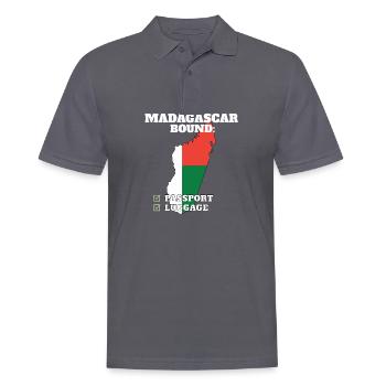 Madagascar Bound Country Travel Drapeau malgache - Polo Homme - charbon - Devant - Nico (186cm)