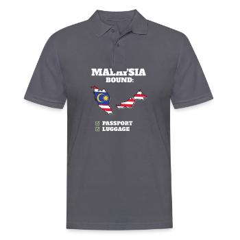 Voyage à destination de la Malaisie Drapeau malaisien - Polo Homme - charbon - Devant - Nico (186cm)