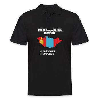 Mongolie Voyage à destination du pays Voyage au drapeau mongol - Polo Homme - noir - Devant - Kai (181cm)