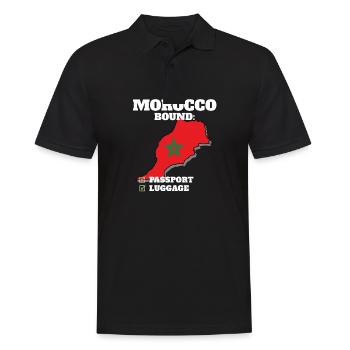 Maroc Pays à destination Voyage Drapeau marocain - Polo Homme - noir - Devant - Kai (181cm)