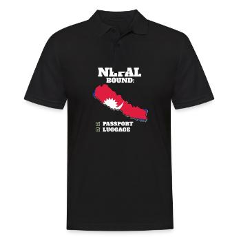 Népal Bound Country Travel Vacances drapeau népalais - Polo Homme - noir - Devant - Kai (181cm)