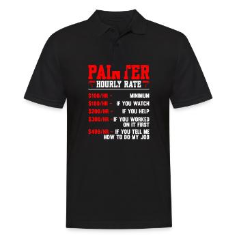 Painter Hourly Rate Painter - Men's Polo Shirt - black - Front - Kai (181cm)