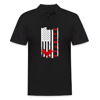 Flag USA Painter - Men's Polo Shirt - black - Front - Kai (181cm)