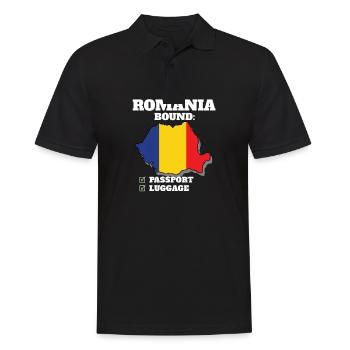 Roumanie Pays à destination Voyage Drapeau roumain - Polo Homme - noir - Devant - Kai (181cm)