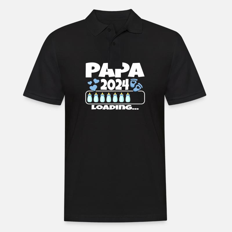 Werdender Vater - Papa 2024 loading - Männer Poloshirt - Schwarz