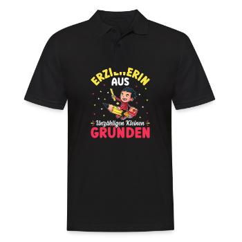 Erzieherin Abschiedsgeschenk Kita - Männer Poloshirt - Schwarz - Vorne - Kai (181cm)