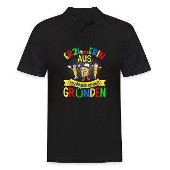 Erzieherin Abschiedsgeschenkidee - Männer Poloshirt - Schwarz - Vorne - Kai (181cm)