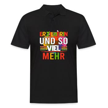 Erzieherin und so viel mehr Abschiedsgeschenk - Männer Poloshirt - Schwarz - Vorne - Kai (181cm)