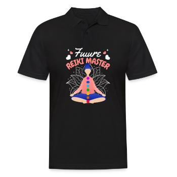 Future Reiki Master Geschenk - Männer Poloshirt - Schwarz - Vorne - Kai (181cm)