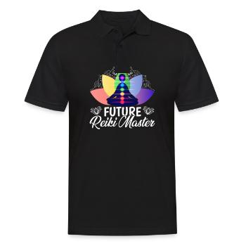 Future Reiki Master Japanische Heilkunst - Männer Poloshirt - Schwarz - Vorne - Kai (181cm)