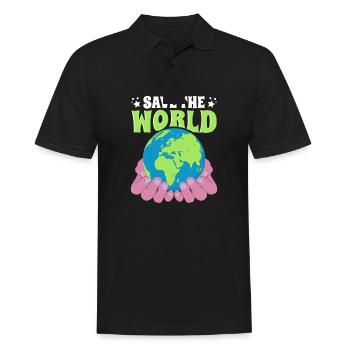 Save the World Naturschutz - Männer Poloshirt - Schwarz - Vorne - Kai (181cm)