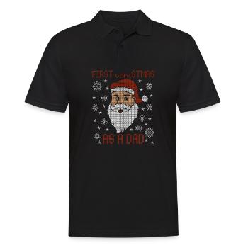 Premier Noël en tant que papa - Noël moche - Polo Homme - noir - Devant - Kai (181cm)