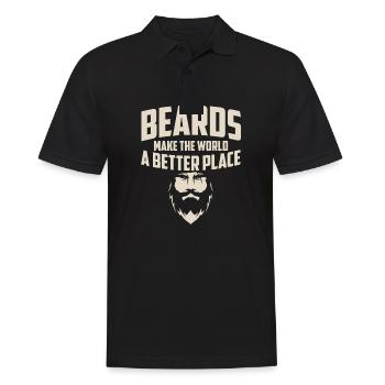 Pogonophile Beards Make The World A Better Place - Männer Poloshirt - Schwarz - Vorne - Kai (181cm)