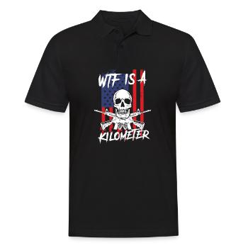 WTF est un squelette de mème Internet kilométrique USA - Polo Homme - noir - Devant - Kai (181cm)