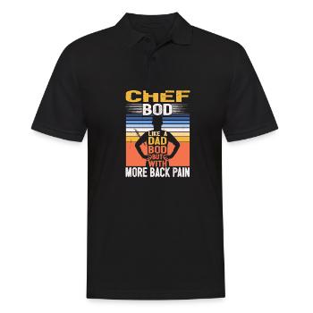 Chef Bod Like A Dad Bod Kitchen Cook Funny - Men's Polo Shirt - black - Front - Kai (181cm)