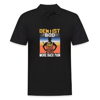Dentiste Bod comme un papa Bod Drôle de dentisterie - Polo Homme - noir - Devant - Kai (181cm)