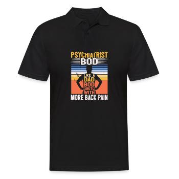 Psychiatre Bod Like A Dad Bod Drôle de psychiatrie - Polo Homme - noir - Devant - Kai (181cm)