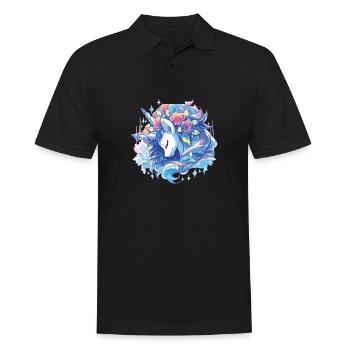 Einhorn Einhörner Einhorn party Unicorns - Männer Poloshirt - Schwarz - Vorne - Kai (181cm)