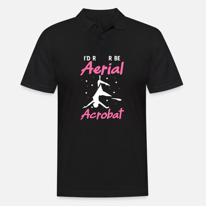 I'd Rather Be Aerial Acrobat - Männer Poloshirt - Schwarz