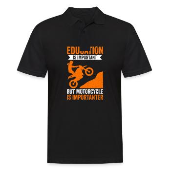 Motorcycle Is Importanter - Männer Poloshirt - Schwarz - Vorne - Kai (181cm)