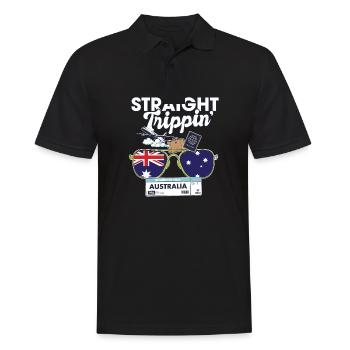 Straight Trippin' Australia Vacation Tour Travel - Men's Polo Shirt - black - Front - Kai (181cm)