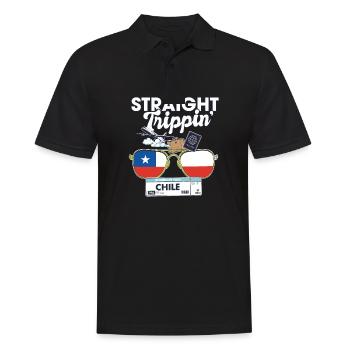 Straight Trippin' Chile Vacation Tour Travel Trip - Men's Polo Shirt - black - Front - Kai (181cm)