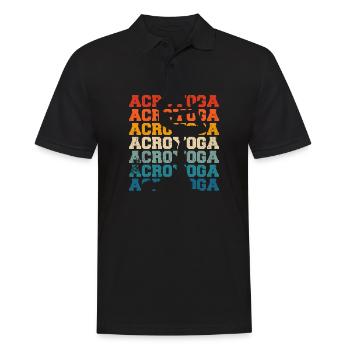 Funny Acroyoga Acro Yoga - Männer Poloshirt - Schwarz - Vorne - Kai (181cm)