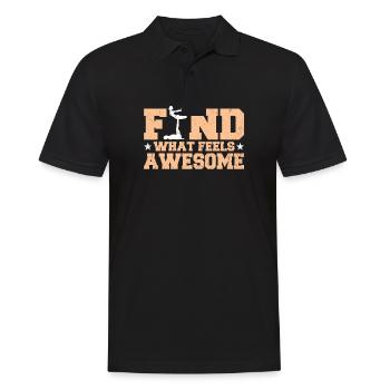 Funny Acroyoga Find What Feels Awesome Acro Yoga - Männer Poloshirt - Schwarz - Vorne - Kai (181cm)
