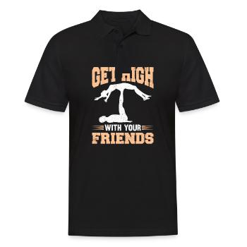 Acroyoga Se défoncer avec vos amis Acro Yoga - Polo Homme - noir - Devant - Kai (181cm)