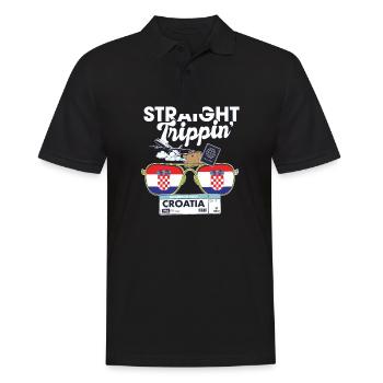 Straight Trippin' Croatia Vacation Tour Travel - Men's Polo Shirt - black - Front - Kai (181cm)