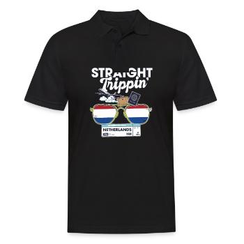 Straight Trippin' Pays-Bas Vacation Tour - Polo Homme - noir - Devant - Kai (181cm)