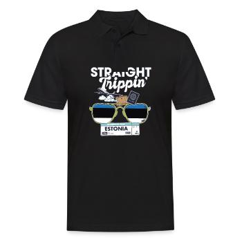 Straight Trippin' Estonia Vacation Tour Travel - Männer Poloshirt - Schwarz - Vorne - Kai (181cm)