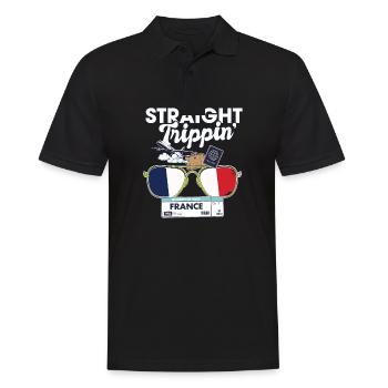 Straight Trippin' France Vacation Tour Travel - Polo Homme - noir - Devant - Kai (181cm)