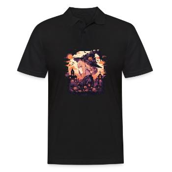 Witch Helloween Witches Outfit Witches - Men's Polo Shirt - black - Front - Kai (181cm)