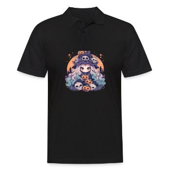 Sorcière Helloween Citrouille Helloween Sorcières - Polo Homme - noir - Devant - Kai (181cm)