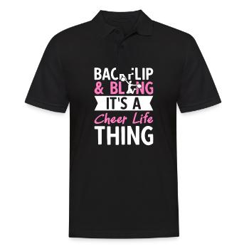 Backflip et Bling It’s A Cheer Life Thing - Polo Homme - noir - Devant - Kai (181cm)