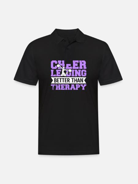 Cheerleading Better Than Therapy - Männer Poloshirt - Schwarz
