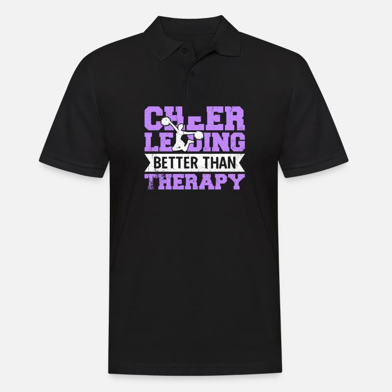 Cheerleading Better Than Therapy - Männer Poloshirt - Schwarz