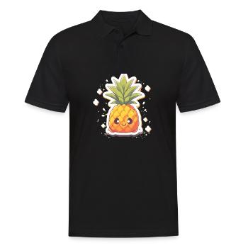 pineapple plant fruit pineapple decoration - Men's Polo Shirt - black - Front - Kai (181cm)