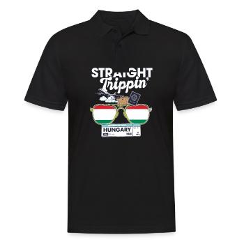 Straight Trippin' Hungary Vacation Tour Travel - Men's Polo Shirt - black - Front - Kai (181cm)