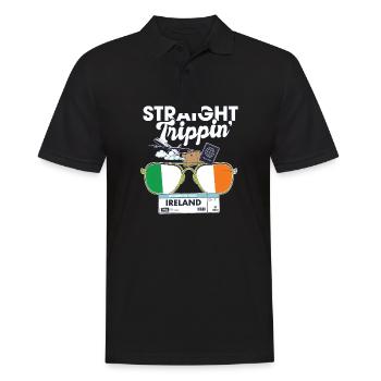 Straight Trippin' Ireland Vacation Tour Travel - Men's Polo Shirt - black - Front - Kai (181cm)