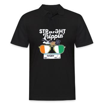 Straight Trippin' Ivory Vacation Tour Travel Trip - Männer Poloshirt - Schwarz - Vorne - Kai (181cm)